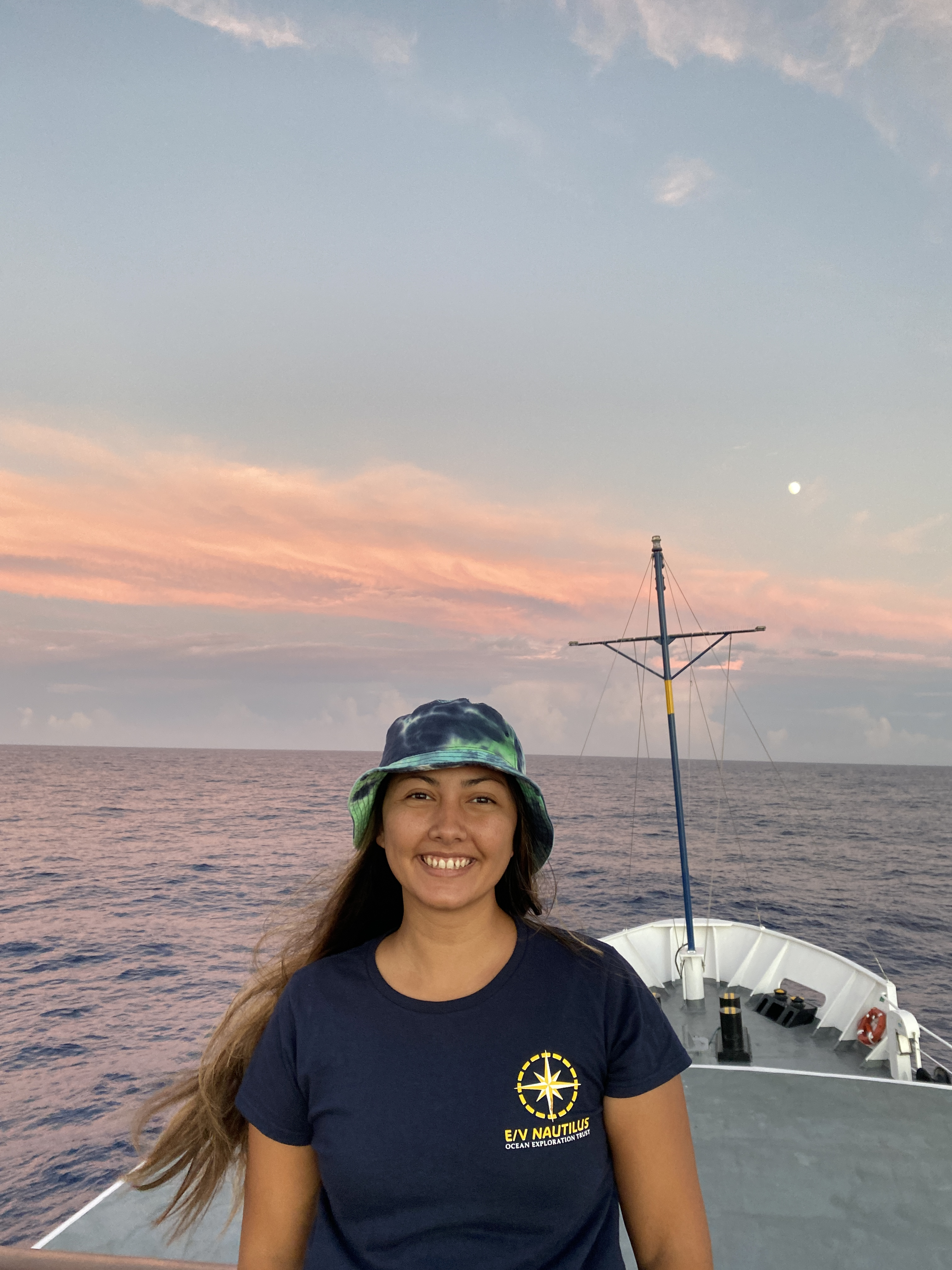 Darrian serves as a seafloor  mapping intern aboard  the E/V Nautilus in the  Papahānaumokuākea Marine National Monument