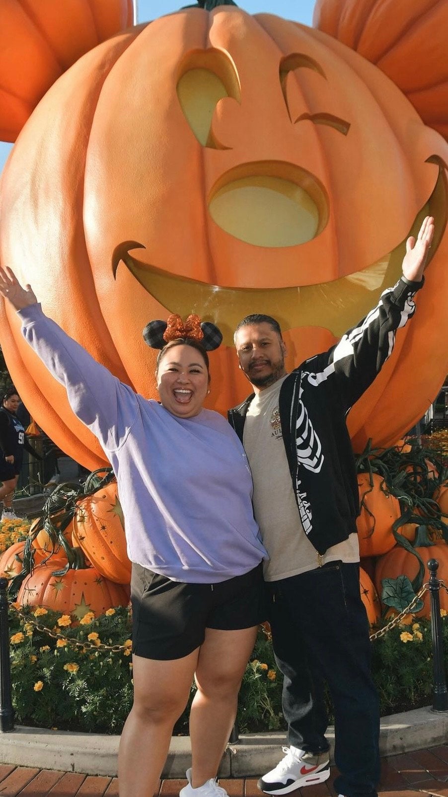 Jessika Orozco and her husband Angel at Disneyland during Halloween