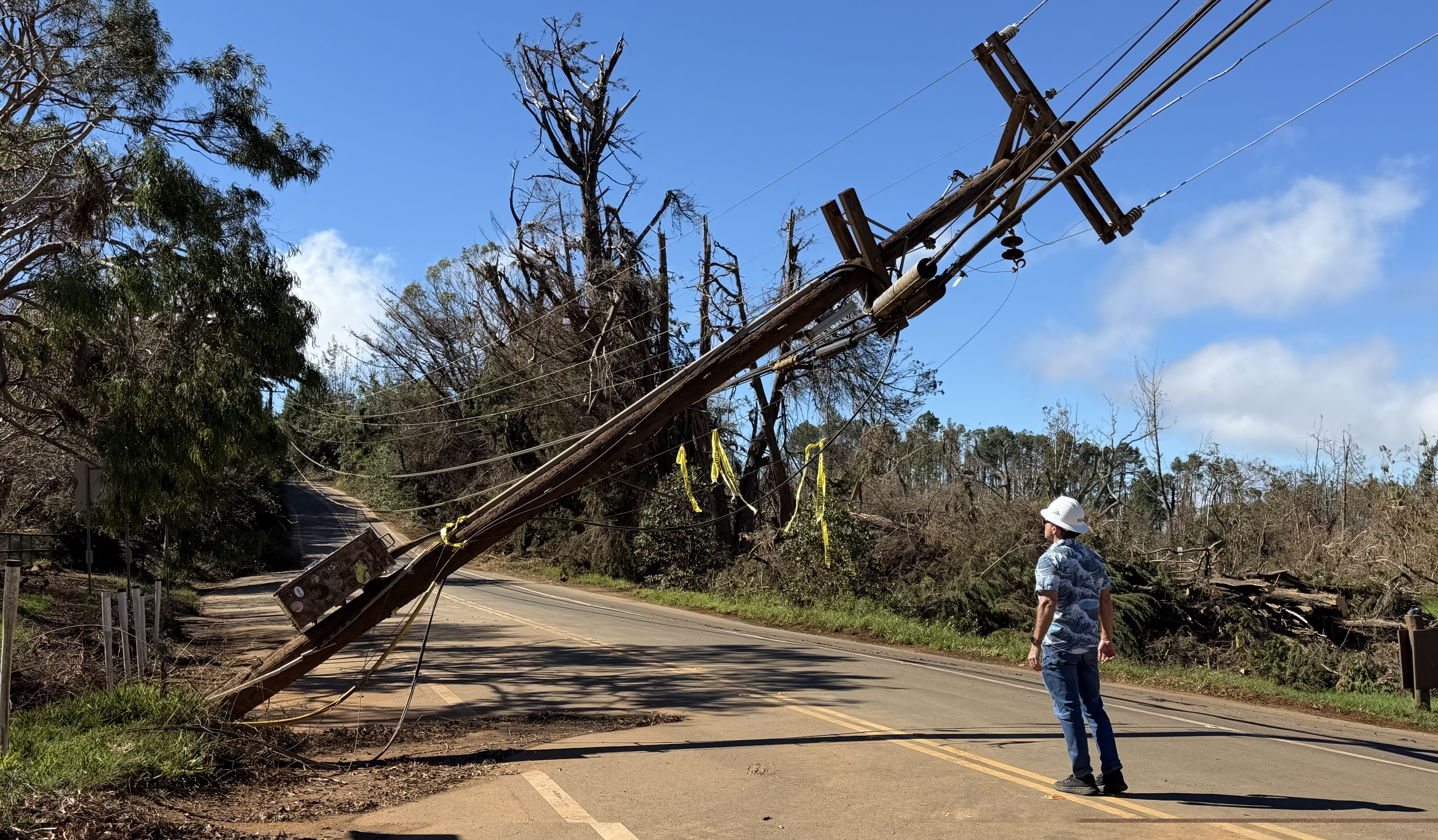 KIUC COO Brad Rockwell surveys Kokee damage