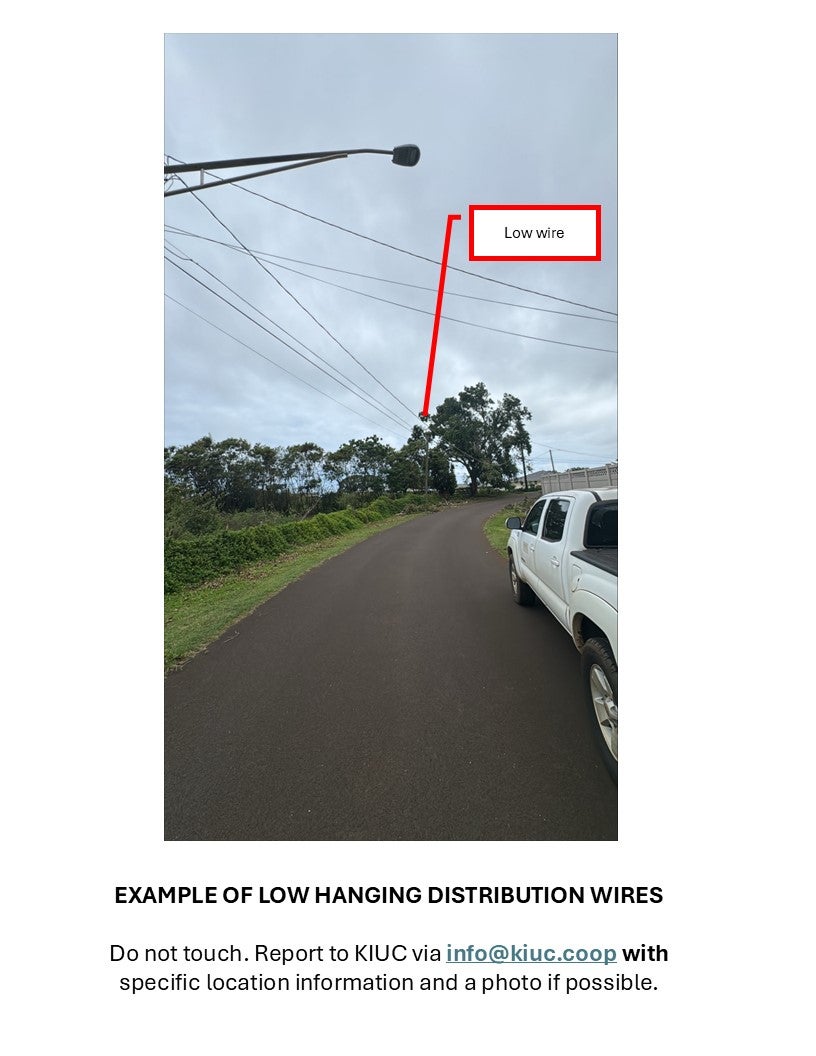 Low hanging distribution wire