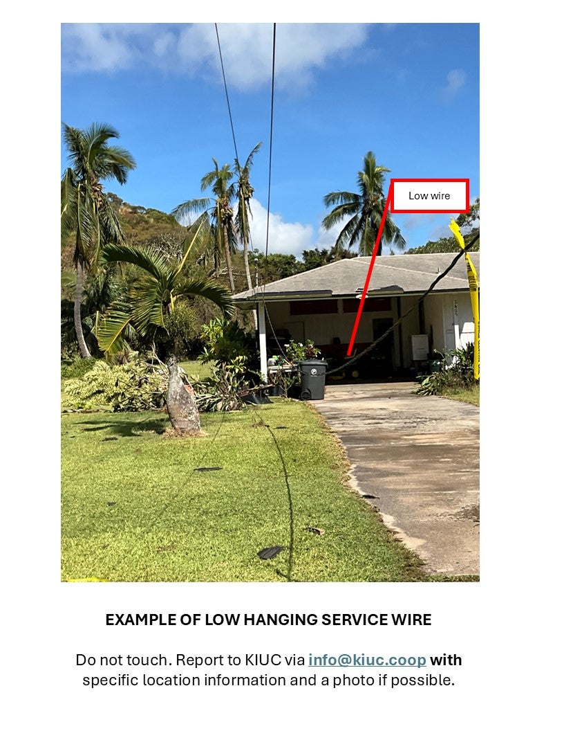 Low hanging service wire
